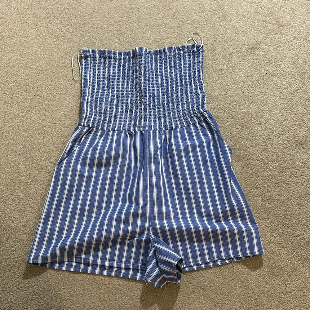 Love Tree Strapless Smocked Romper - Picture 1 of 3